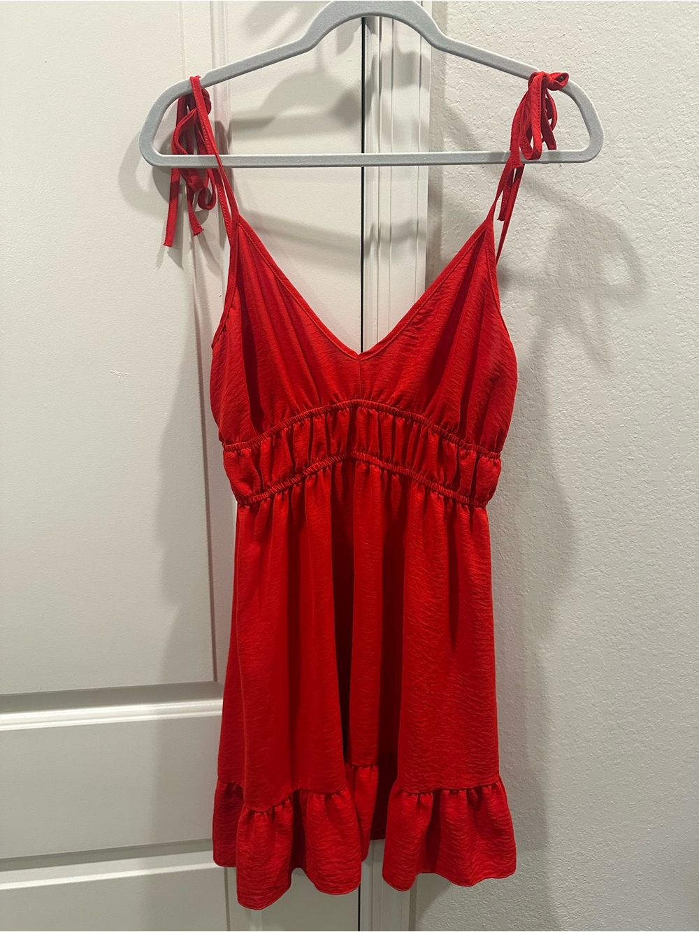 Altar'd State Red Tie-Shoulder Babydoll Chemise